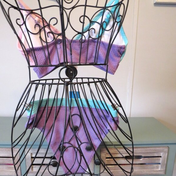 NWT Cupshe Colorblock V-Neck Textured Bikini Size‎ Small - Picture 7 of 8